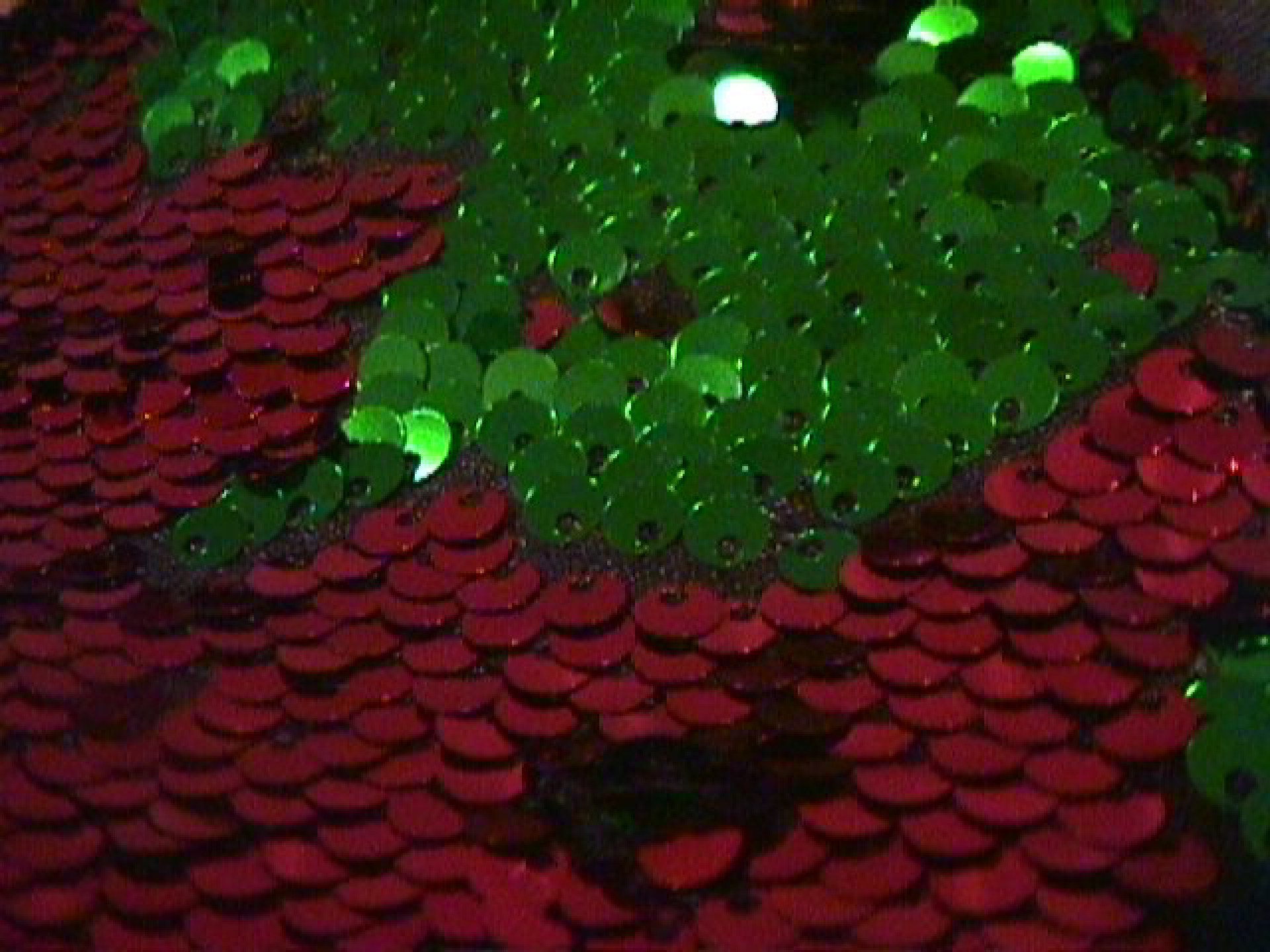 Christmas sequins in red and green